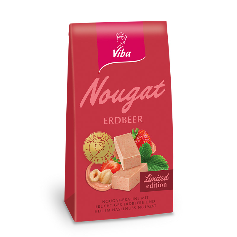 Viba Erdbeer Nougat Minis im Beutel, 100 g