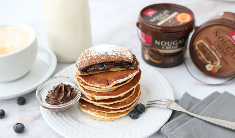 American Pancakes mit Nougat Creme