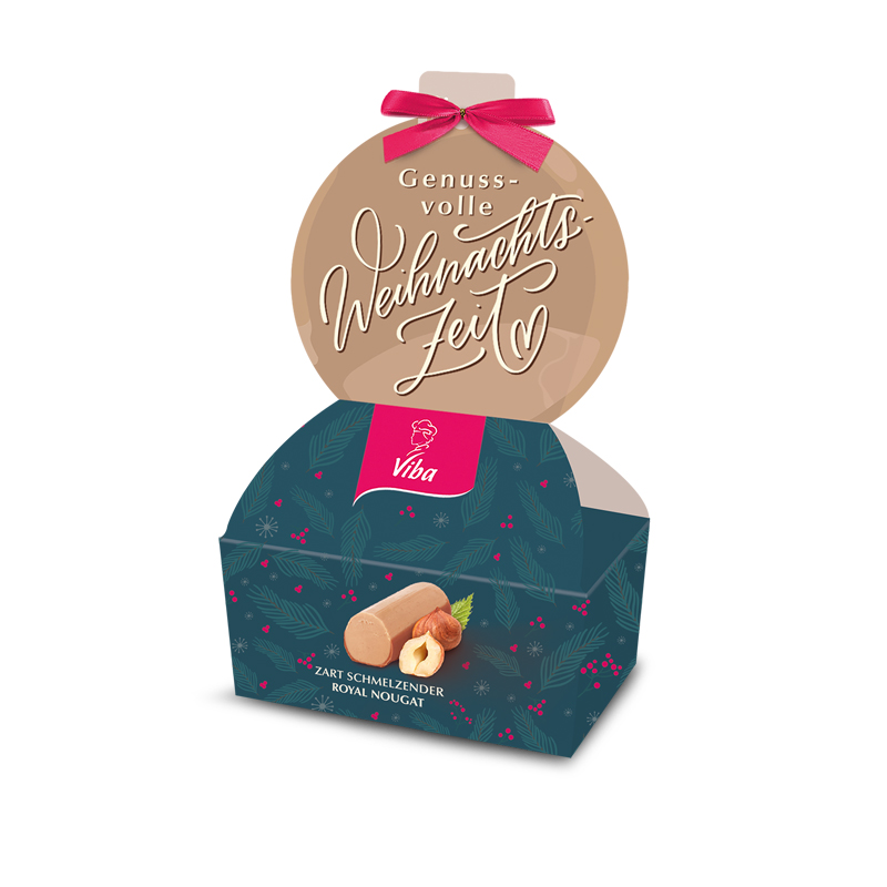 Viba Kleiner Gruß "Weihnachtskugel" gefüllt mit Royal Nougat Minis, 40 g