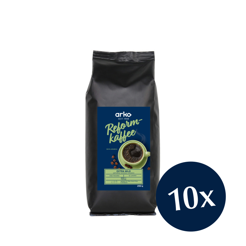 arko Reformkaffee extramild, gemahlen, 10 x 250 g