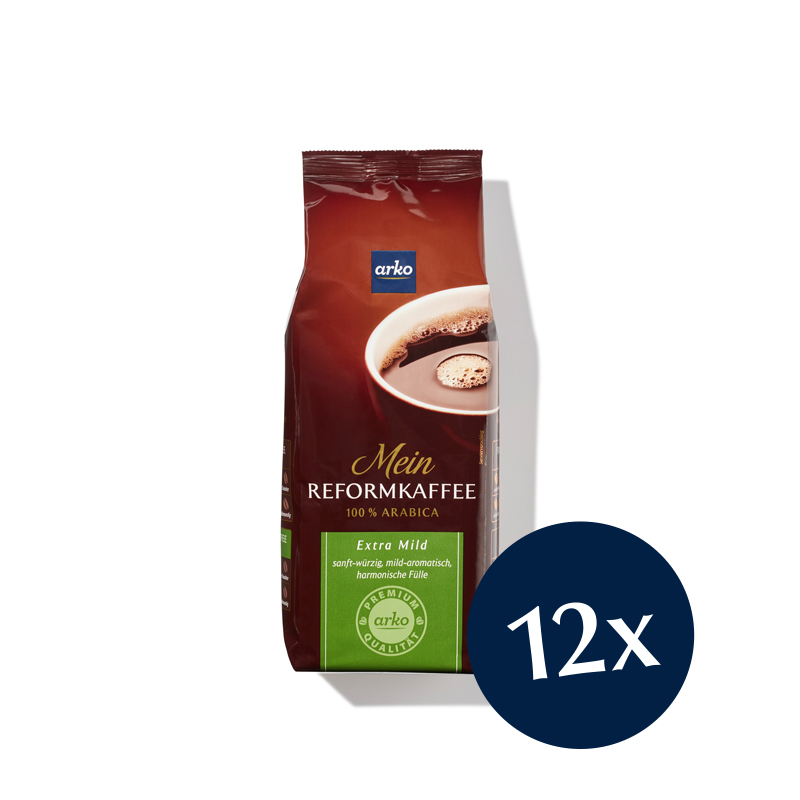 arko Reformkaffee extramild Softbag, gemahlen, 12 x 250 g