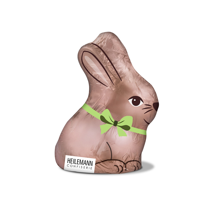 Heilemann Brauner Osterhase mit grüner Schleife Edelbitter, 50 g