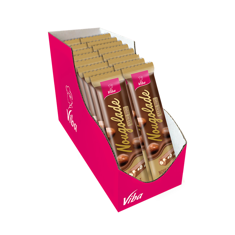 Viba Nougolade Nougat Riegel "Ganze Nuss" im Vorratspack, 16 x 35 g