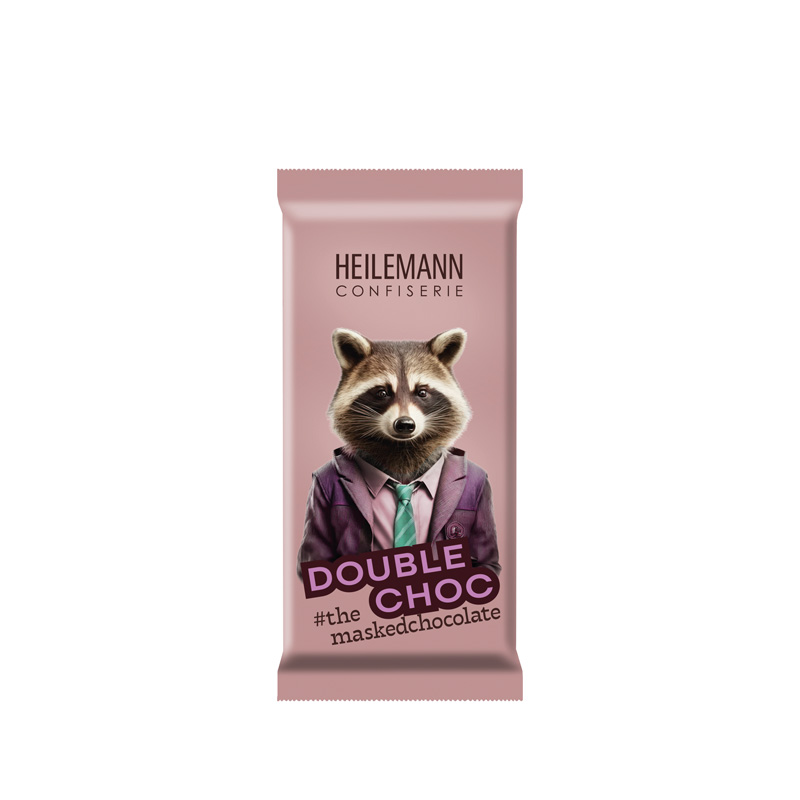Heilemann "Double Choc" Nougolade Kakao-Nibs Edelvollmilch-Schokolade, 37 g