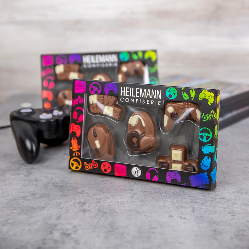 Geschenkpackung Gaming Schokofiguren