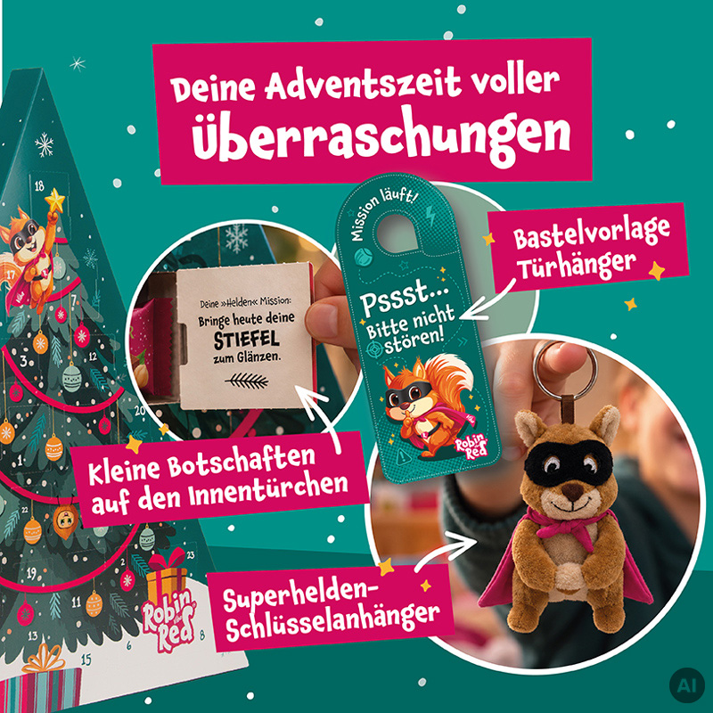 Viba Adventskalender "Robin Reds Weihnachtsmission", 230 g