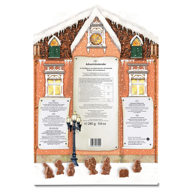 Heilemann Adventskalender mit Dach Rückseite