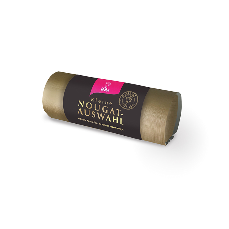 Viba Geschenkpackung Rollenpräsent Kleine Nougat-Auswahl DIE FEIN HERBEN