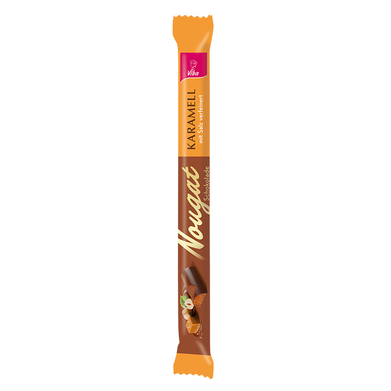 Viba Schokoladen Stick gefüllt mit Karamell Nougat, 40 g
