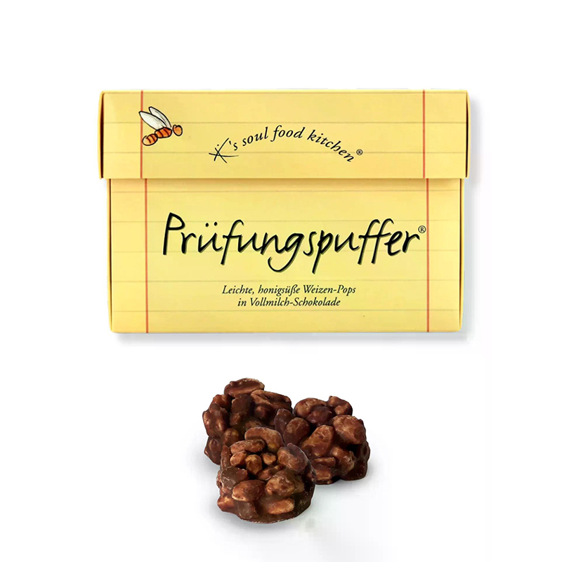 „Prüfungspuffer“ Knusprige Nervennahrung mit Vollmilchschokolade, 125 g