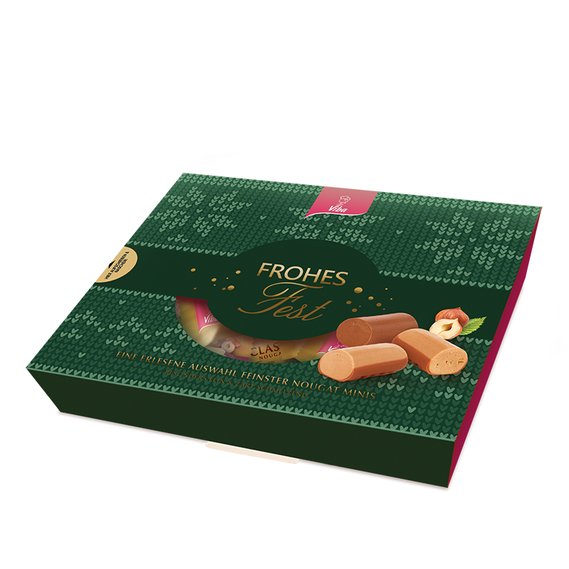 Viba Nougat Auswahl "Oh Tannenbaum" in weihnachtlicher Geschenkpackung, 130 g