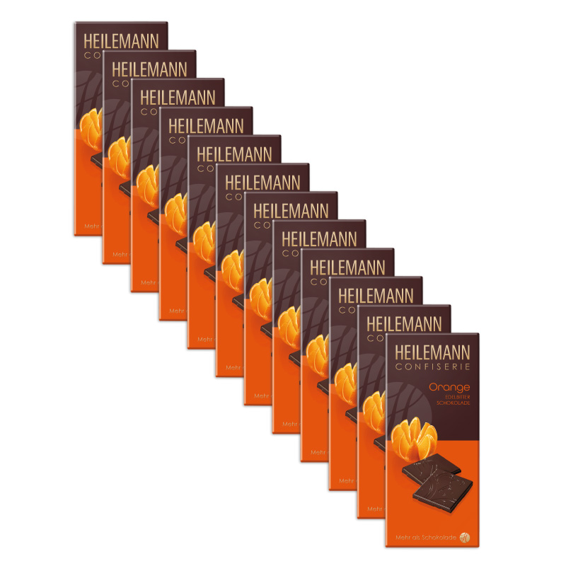 Heilemann Orange Edelbitter-Schokolade, 12 x 80 g