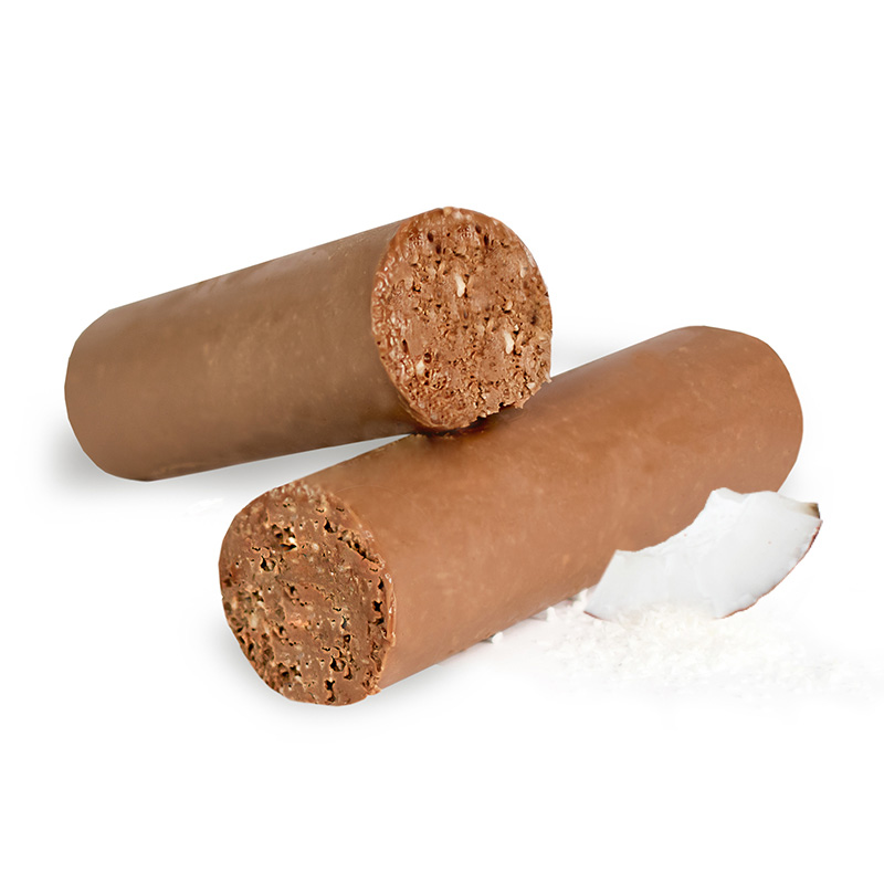 Viba Nougat XL Stange mit Kokosflocken verfeinert angeschnitten