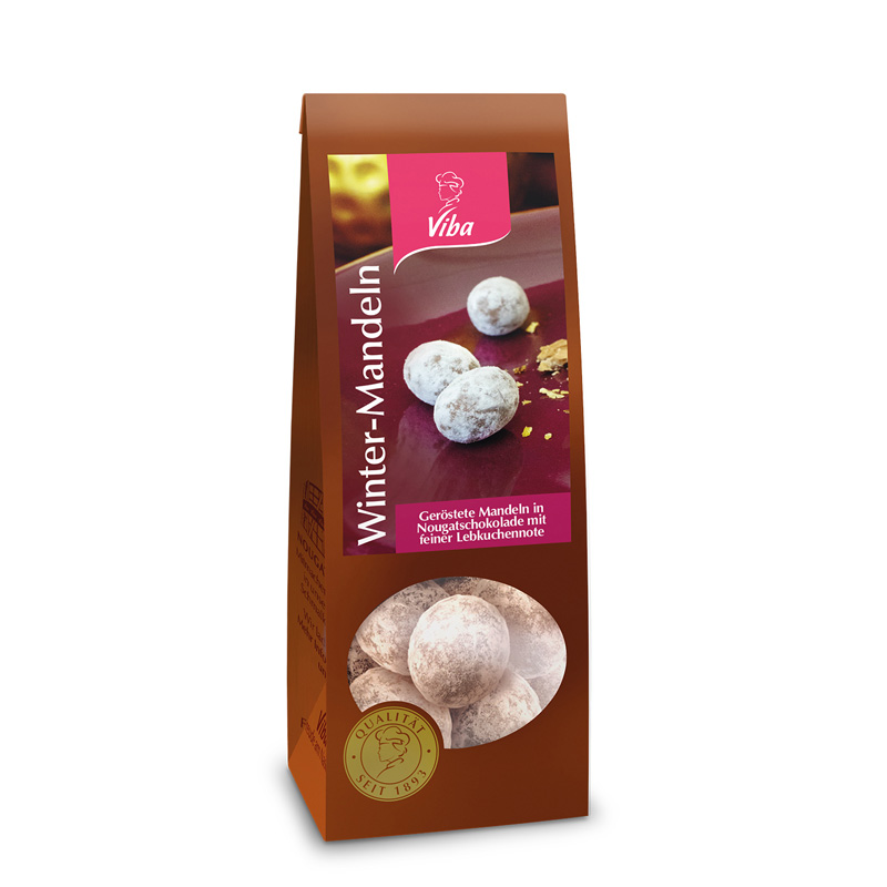 Viba Dragees Winter-Mandeln mit Schokolade und Nougat mit weihnachtlichen Gewürz, 100 g