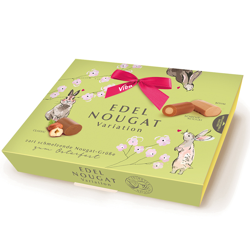 Viba Nougat Auswahl "Frühlingsbote" gefüllt mit verschiedenen Nougat Minis, 150 g