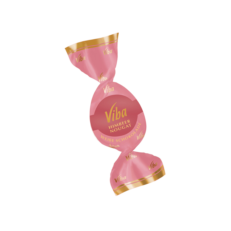 Viba Himbeer-Nougat-Ei umhüllt von weißer Schokolade, 19 g