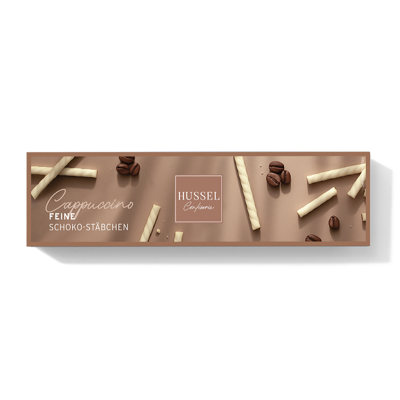 HUSSEL Feine Schoko-Stäbchen Cappuccino, 75 g