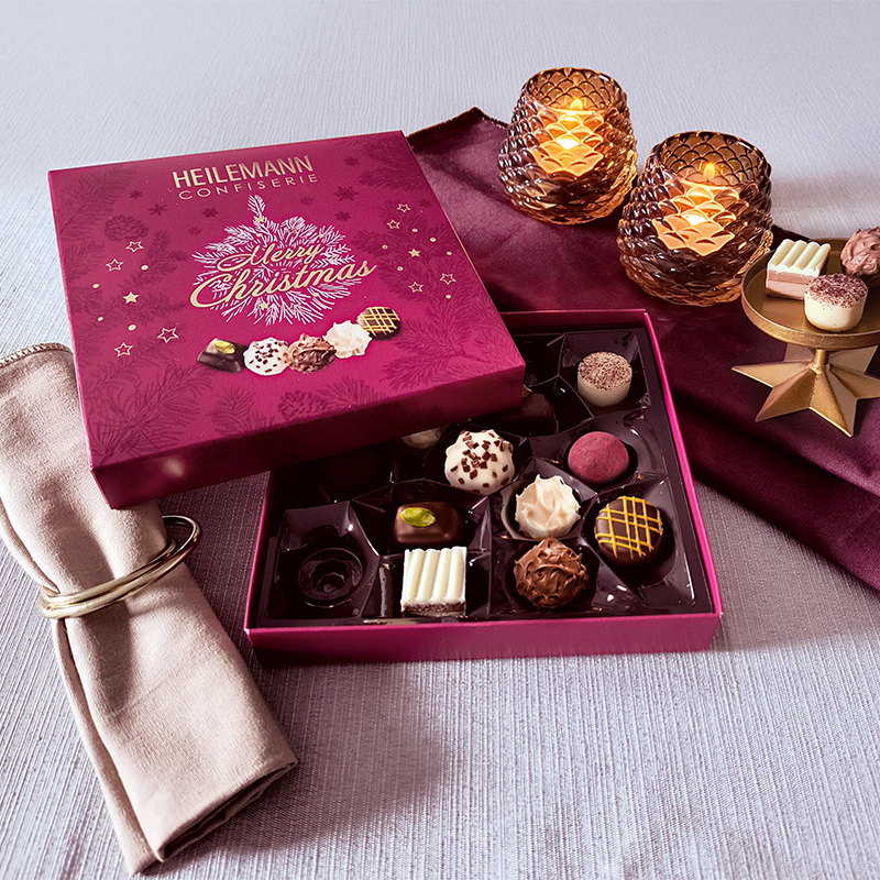 Heilemann Mini Pralinés "Merry Christmas" geöffnet