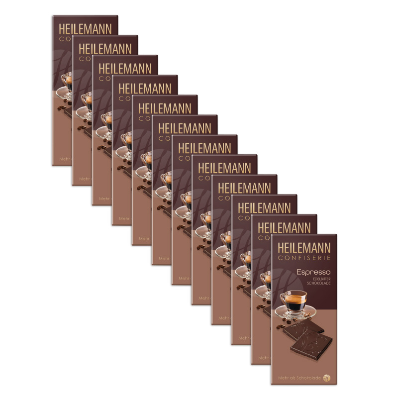 Heilemann Espresso Edelbitter-Schokolade, 12 x 80 g