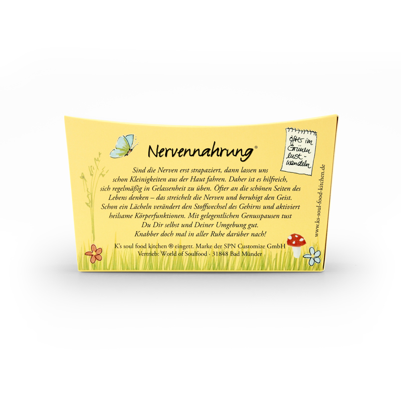 "Nervennahrung" Getreide-Schokoladen-Häppchen, 125 g - Rückseite