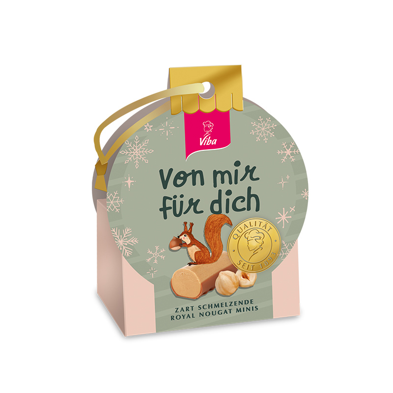 Viba Kleiner Gruß "von mir für dich" gefüllt mit Royal Nougat Minis, 40 g