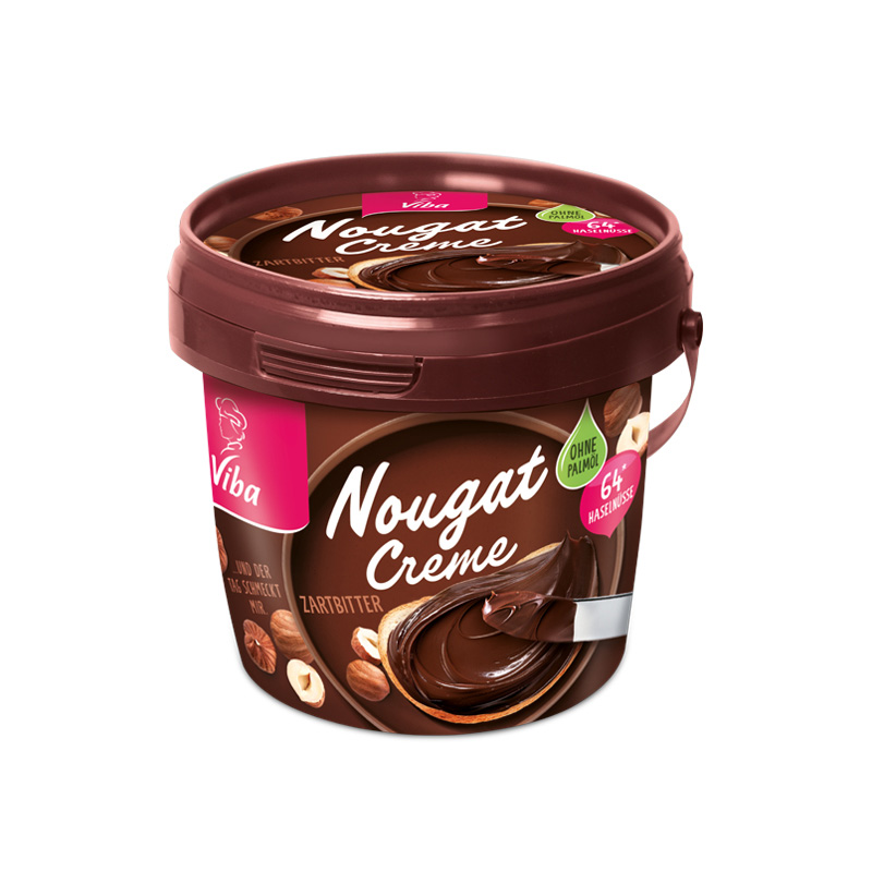 Viba Nougat-Creme Zartbitter Palmölfrei im Becher, 375 g
