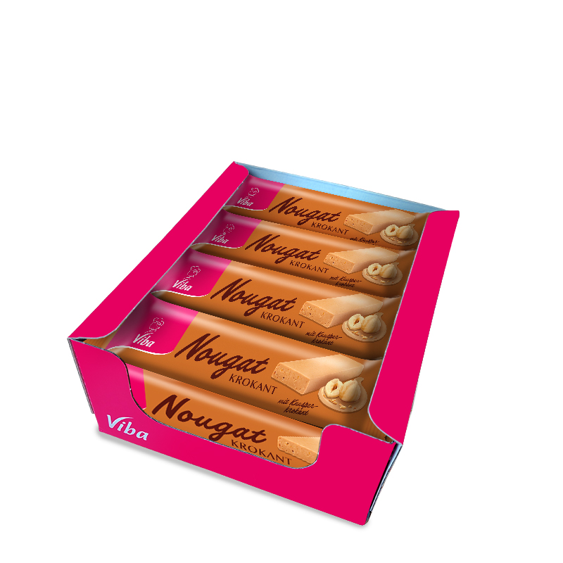 Viba Krokant Nougat Riegel im Vorratspack, 12 x 75 g