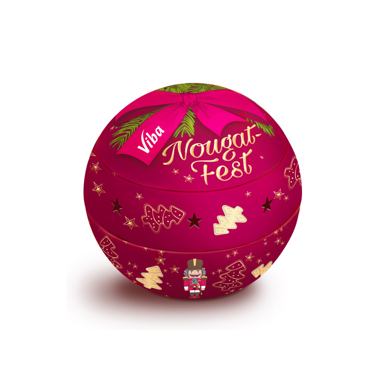 Viba Teelichtkugel Nougat Fest gefüllt mit Schicht-Nougat Minis, 80 g