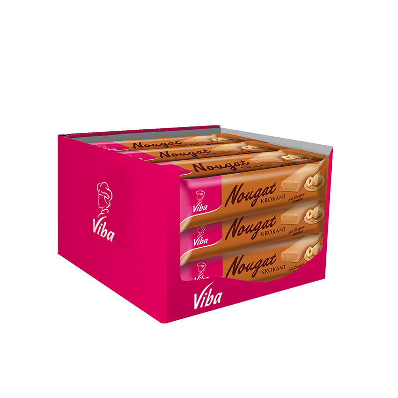 Viba Krokant Nougat Riegel im Vorratskarton, 35 x 75 g