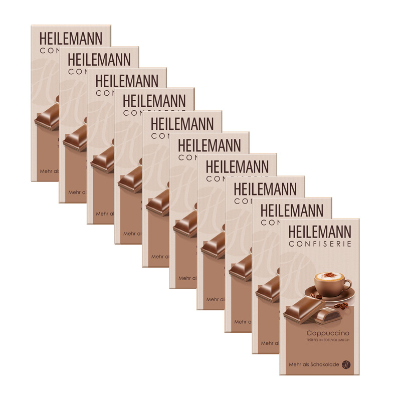 Heilemann Cappuccino-Trüffel in Edelvollmilch-Schokolade, 10 x 100 g