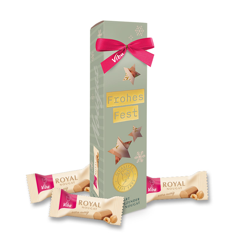 Viba Genusszeit "Frohes Fest" gefüllt mit hellem Nougat, 60 g