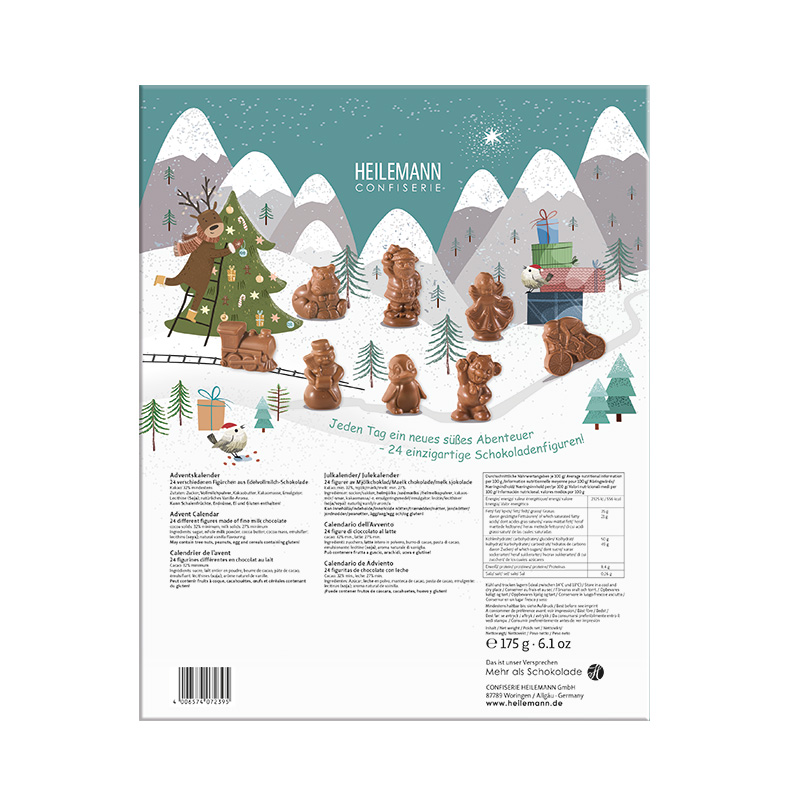 Heilemann Kinder-Adventskalender Edelvollmilch Rückseite