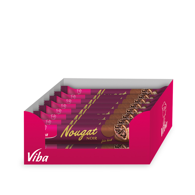 Viba Noir Nougat Stange im Vorratskarton, 16 x 40 g