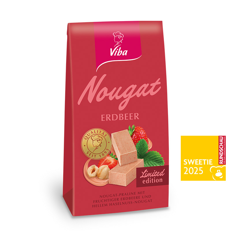 Viba Erdbeer Nougat Beutel gewinnt Sweetie Preis 2025