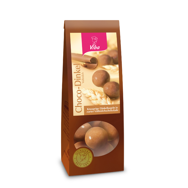 Viba Dragees Choco-Dinkel Vollmilch, Schoko Knusperkugeln, 100 g
