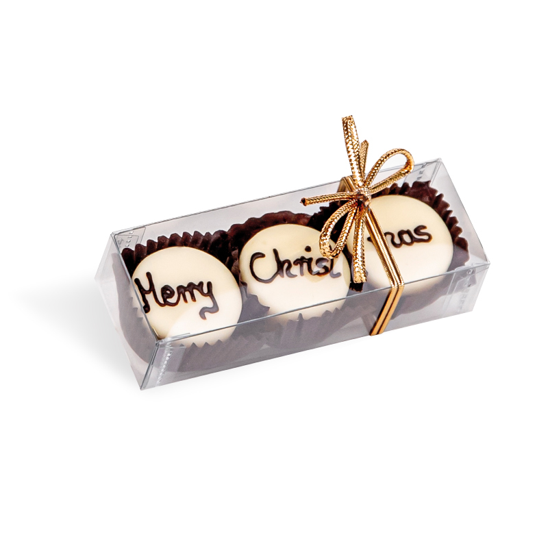 Viba 3er Sahne Vanille Trüffel mit Aufschrift Merry Christmas, 39 g