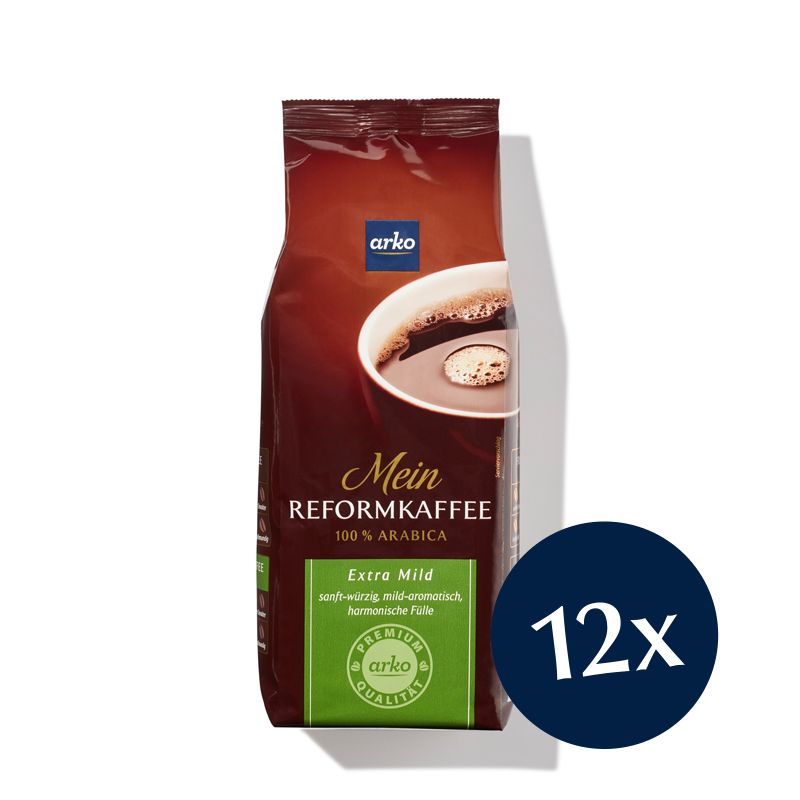 arko Reformkaffee extramild Softbag, gemahlen, 12 x 500 g