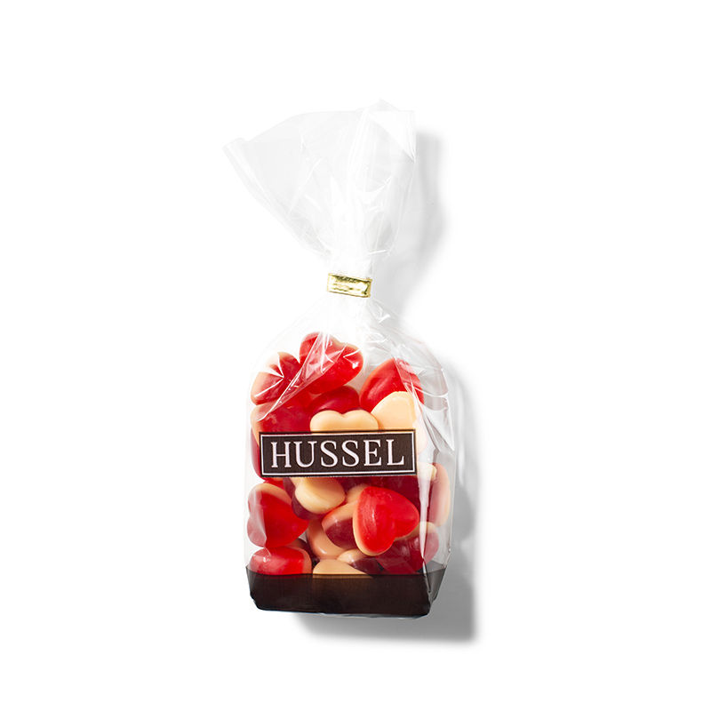 Hussel Himbeerherzen auf Vanilleschaum, 200 g