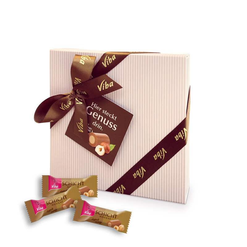 Viba Geschenk mit Schleife - Schicht Nougat Minis
