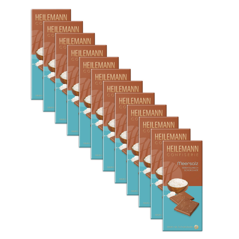 Heilemann Meersalz Edelvollmilch-Schokolade, 12 x 80 g