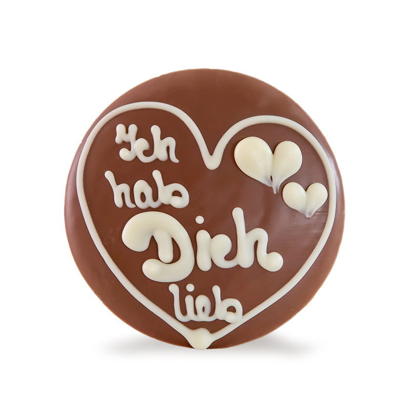Handbeschriftete Schokolade "Ich hab dich lieb" mit Herz