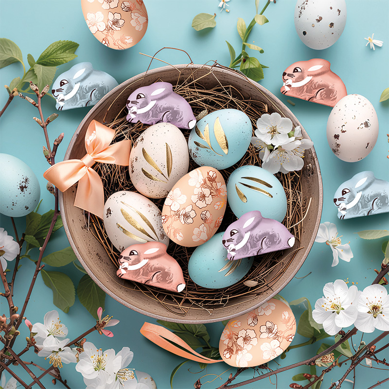Heilemann Osterhäschen mit Ostereiern im Osternest