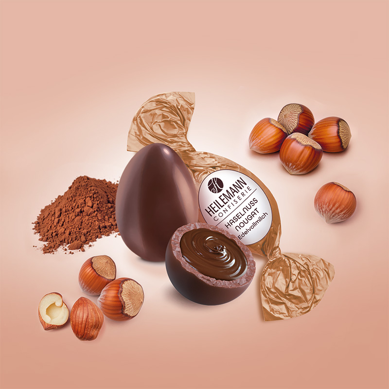 Heilemann Haselnuss-Nougat-Ei - cremige Haslenuss Nougat Füllung