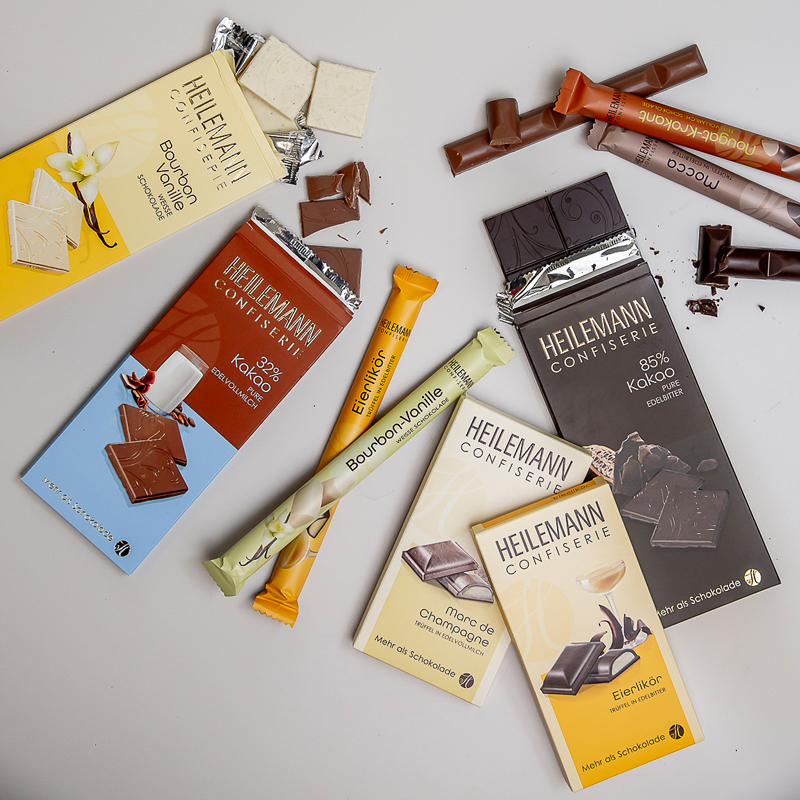 Heilemann Tafelschokoladen und Sticks