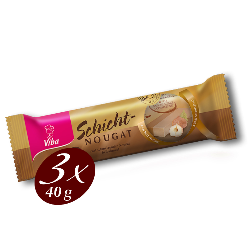 Viba Schicht Nougat Riegel im 3er Pack