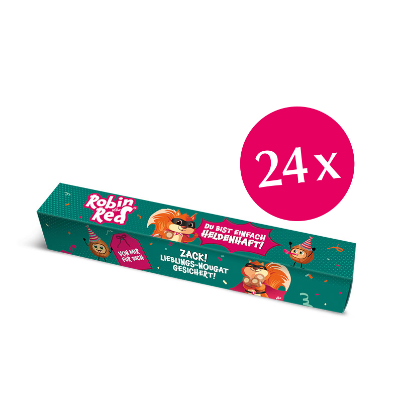 Viba Robin Red Schicht-Nougat Grußstange im Vorratspack, 24 x 30 g