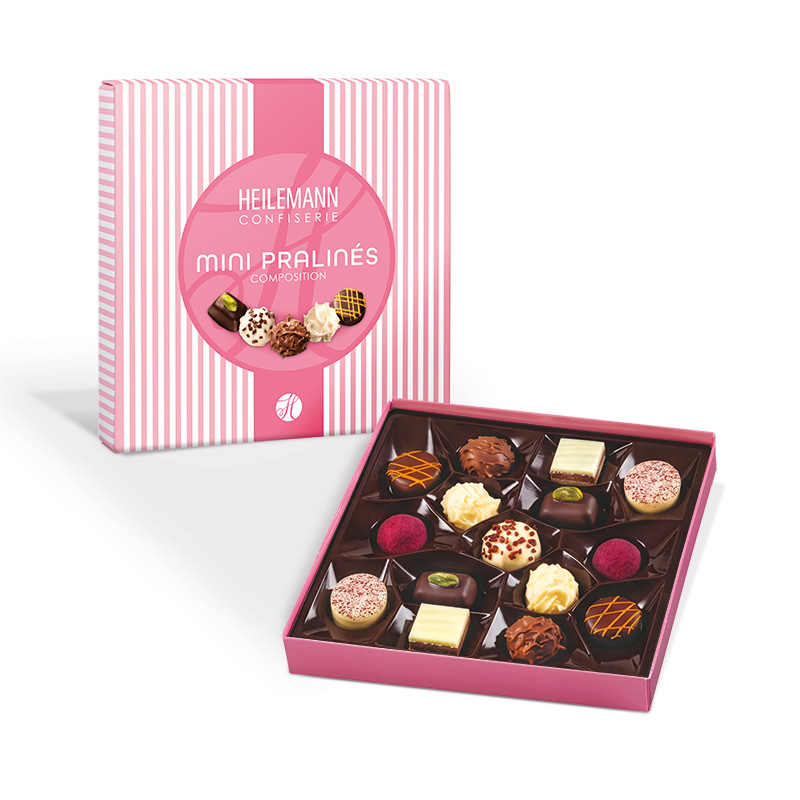 Heilemann Mini Pralinen pink - Packung geöffnet