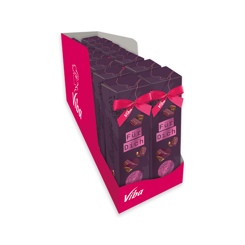 Viba Genusszeit Geschenkpackung „Für Dich“ mit Noir Nougat im Vorratskarton, 16 x 60 g