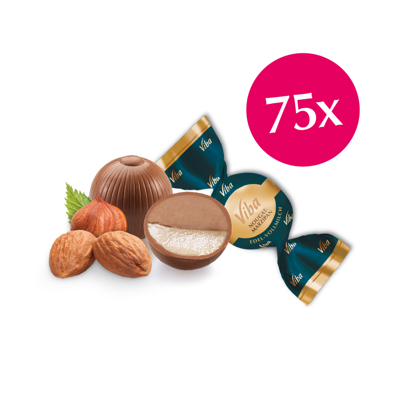 Viba Nougat-Marzipan-Kugeln im Vorratspack, 75 x 15 g