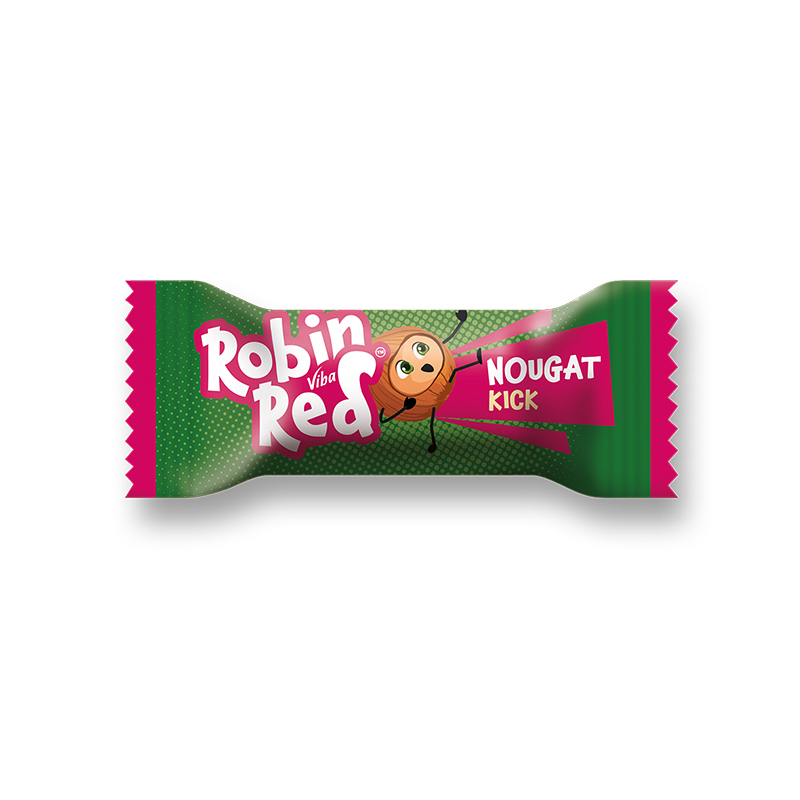 Viba Robin Red Schicht-Nougat Mini mit Aufschrift "Nougat Kick"